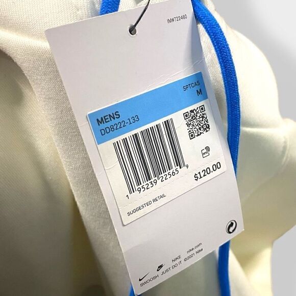 Nike Sportswear Big Swoosh Tech Fleece Pullover Hoodie White DD8222-133 size M - Picture 9 of 9